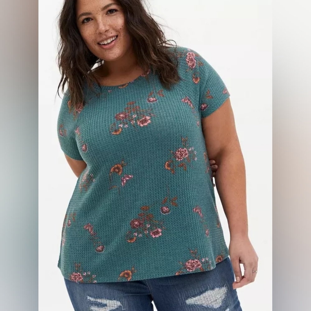 Torrid Classic Fit Waffle Knit Raglan Tee